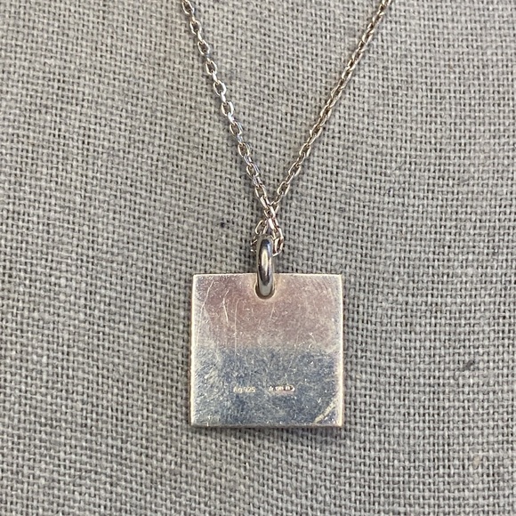 Gucci Square Logo Pendant Necklace in Sterling Silver (18in) - Picture 4 of 5